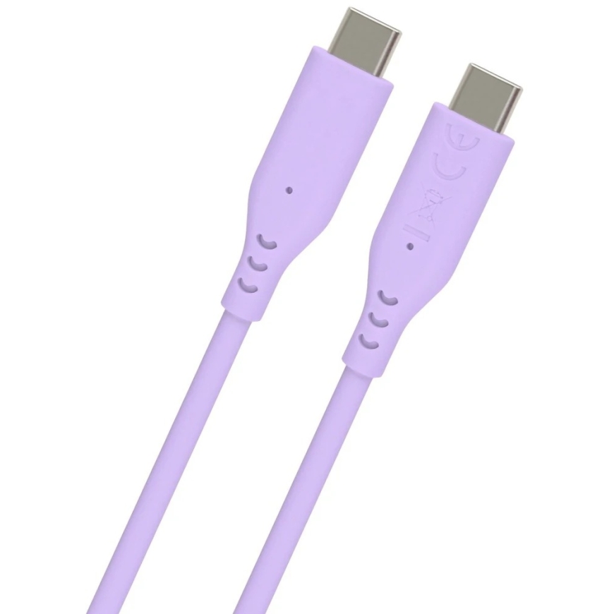 Kabelis USB PremiumCord PREMIUMCORD Kabelis USB-C na USB-C, 60W, 480Mbps, silikonowy, violetinė, 1,5m – 3