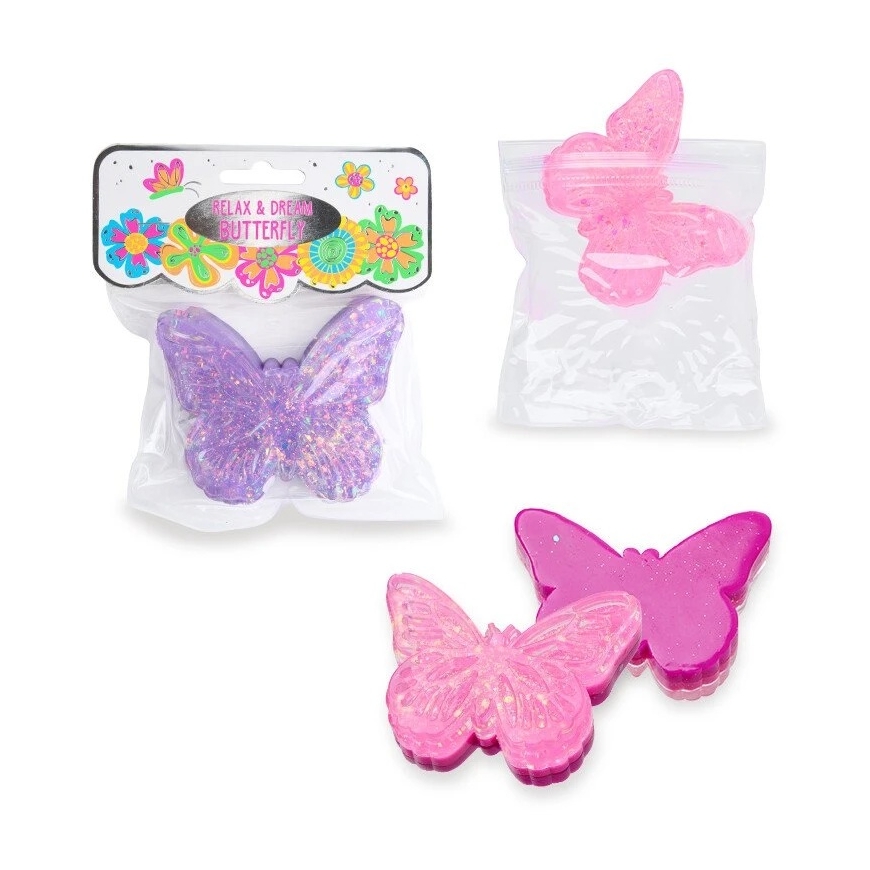 Trendhaus Minkomas stress relief toy - Glittering butterfly (1 pc., 2 designs)