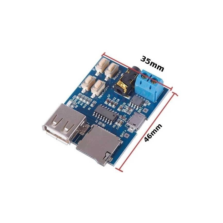 Oem MP3-soitinmoduuli, jossa on 2W vahvistin, USB ja kortinlukija – 4