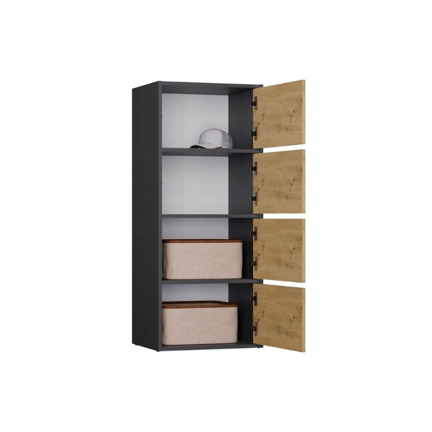 ALMA CHEST OF DRAWERS, ANTHRACITE/ARTISAN OAK – 4