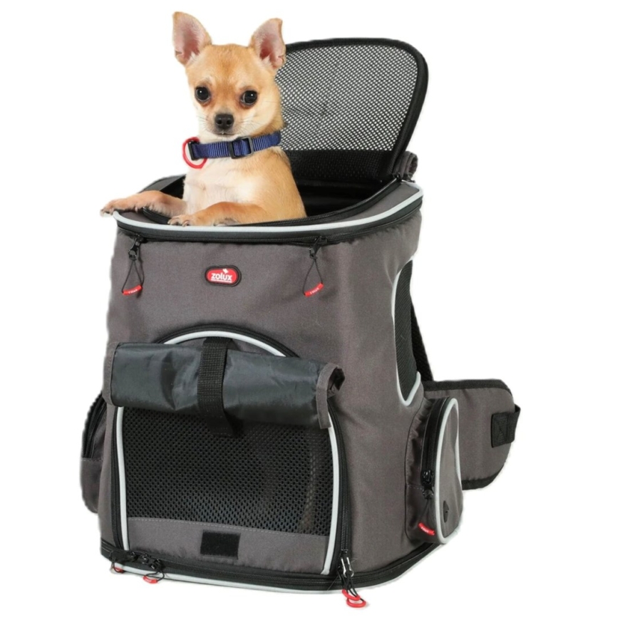 ZOLUX Nomad – dzīvnieku transportēšanas mugursoma suņiem un kaķiem ar portatīvā datora nodalījumu – 33×29×40 cm – 4