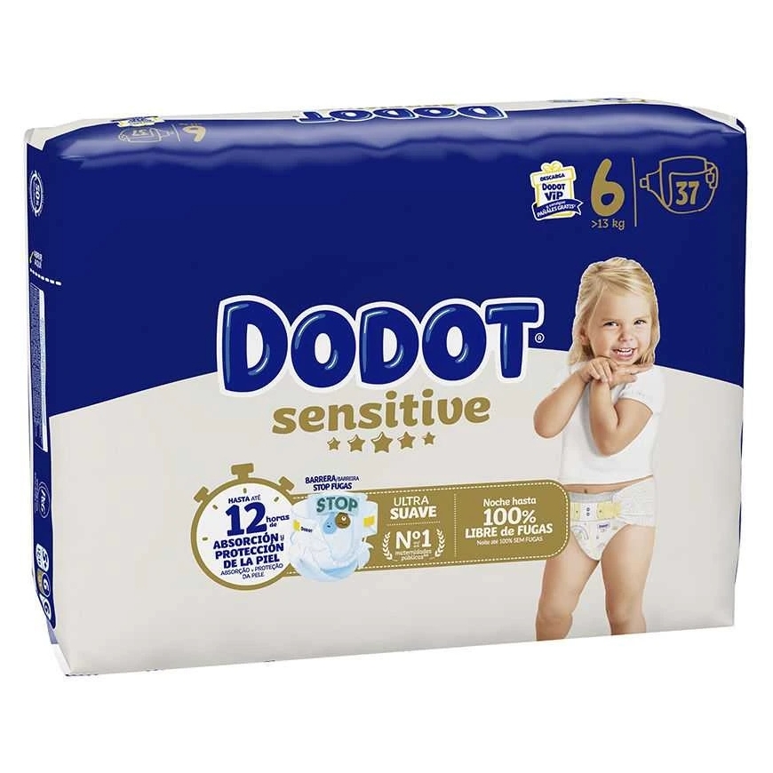 DODOT SENSITIVE izmērs 6 autiņi +13 kg 37 gabali