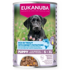 EUKANUBA Life Care Puppy su lašiša ir saldžiosiomis bulvėmis - šlapias šunų maistas - 400 g