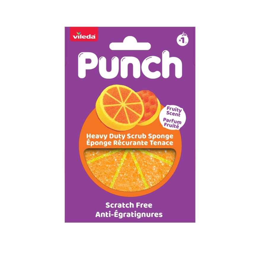 Vileda Punch Strong Orange skrubēšanas spilventiņš, 1 gab. – 2