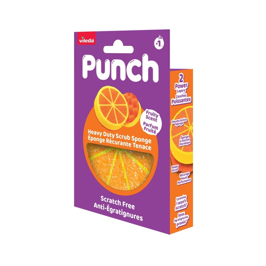 Vileda Punch Strong Orange skrubēšanas spilventiņš, 1 gab. – 3