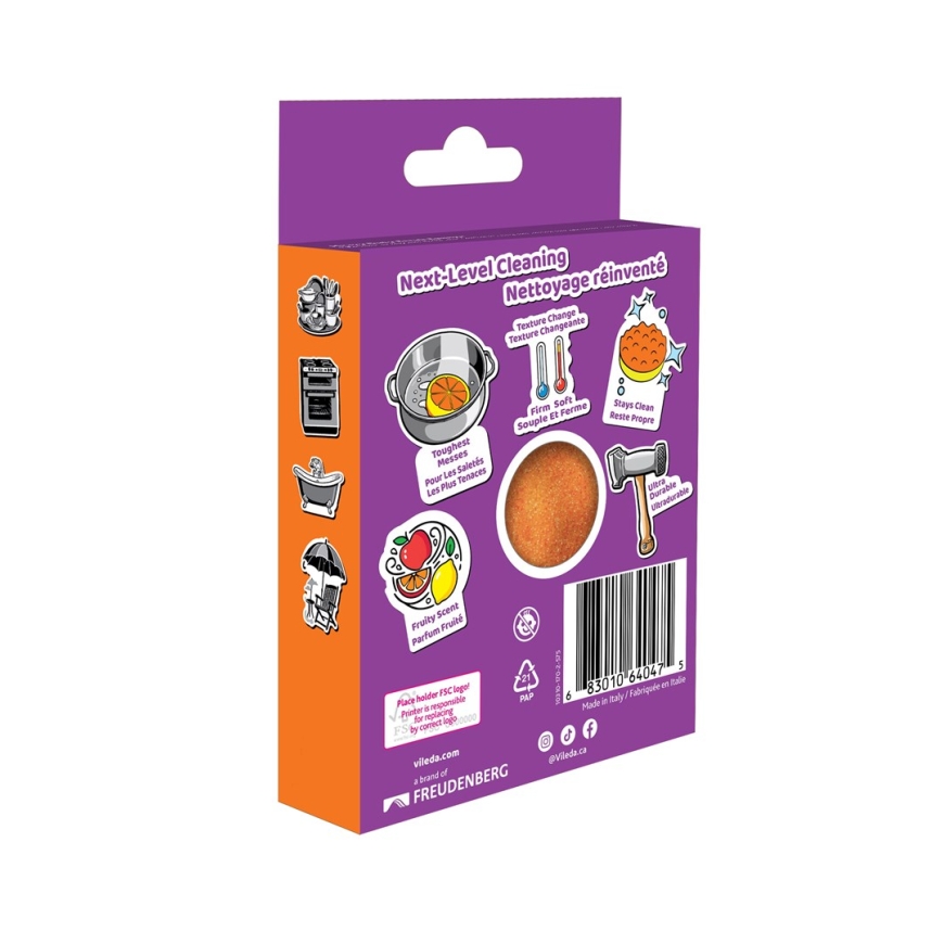 Vileda Punch Strong Orange hõõrduvam padja, 1 tükk – 4