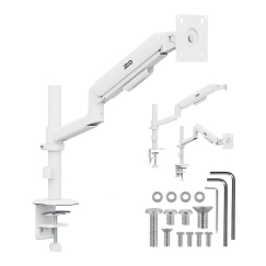 Ergo Office Monitori Kinnitus/Toe, Gaasiprossessor, 17"-32", 1-10 kg, Matte Valge, Max. VESA 100x100, ER-691 W