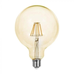V-tac 6W LED filamenteer lamp, G125, E27, merevaig glass, 2200K