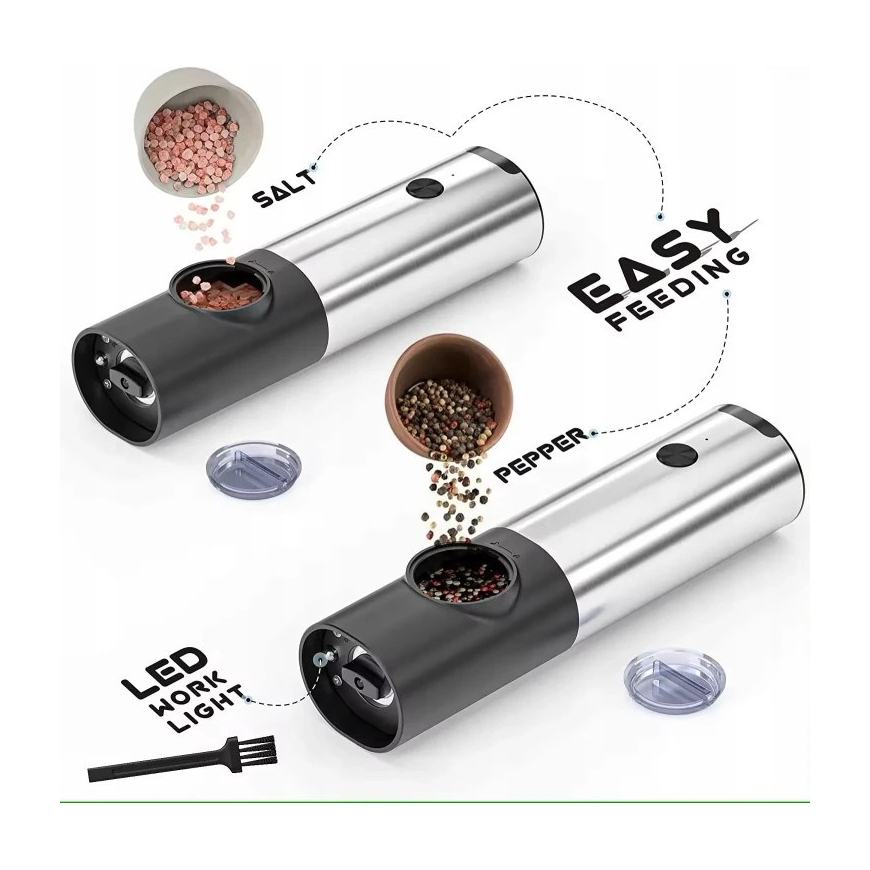 PROMIS Set of pepper and salt mills with stand MP36X2 – 4
