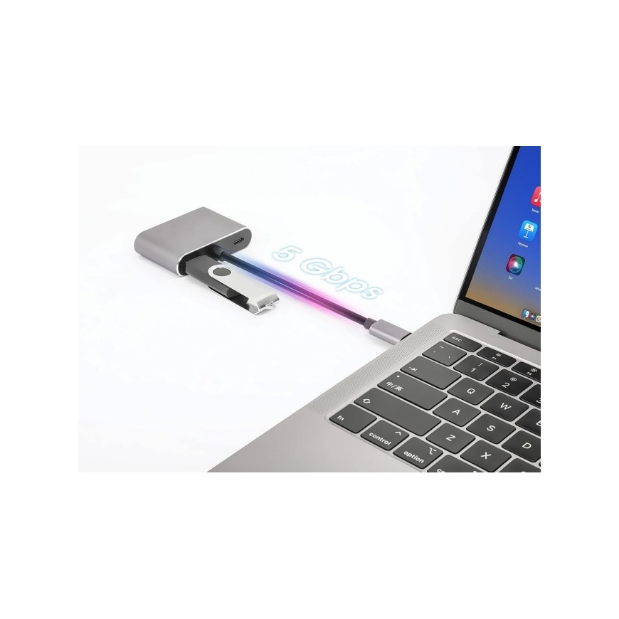 iBox IUHCHDVGA USB Type-C Hubs 4-in-1 USB 3.0 + PD 100W + HDMI 4K 30Hz + VGA Full HD – 4
