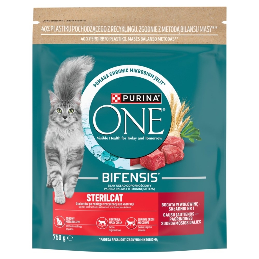 PURINA One Bifensis Sterilcat naudalla rikastettu - kuiva kissanruoka - 750 g