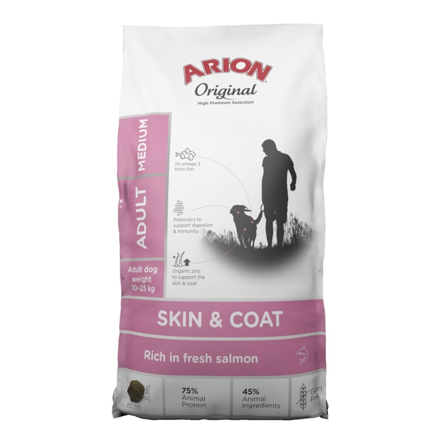 ARION Original Skin & Coat Medium Salmon - сухой корм для собак - 12кг