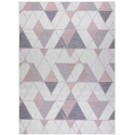 Hakano Geometric Pattern Rug in Light Pink and Cream VINEA