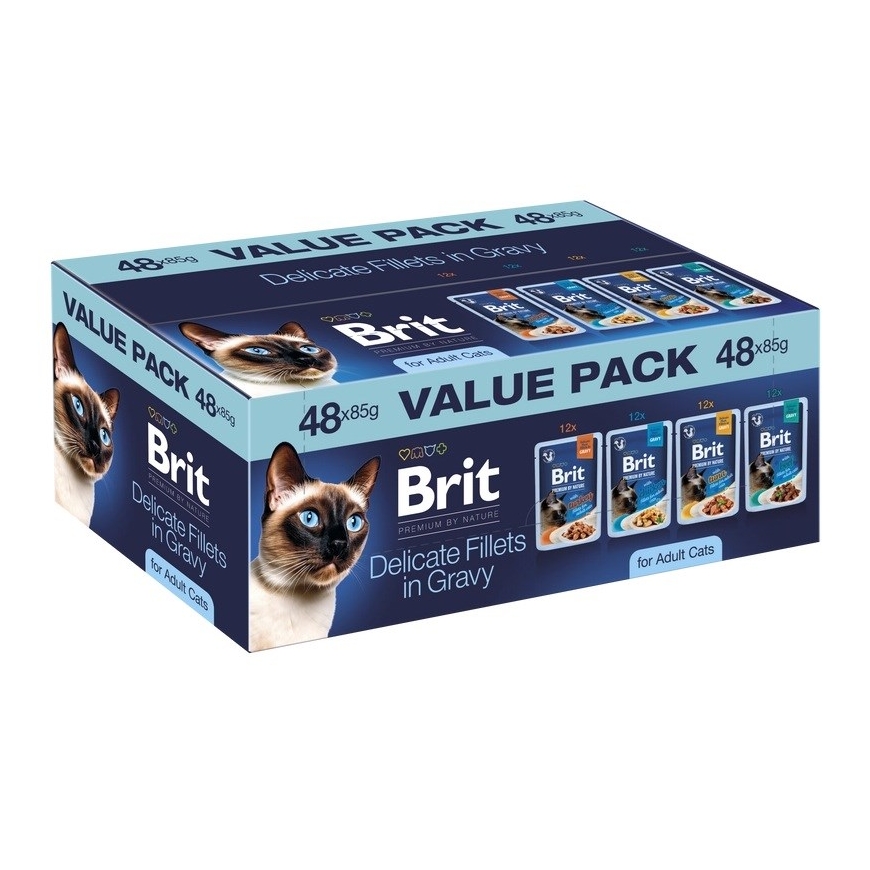 BRIT Premium by Nature Delikates filėmis padaže dėžutė - šlapias kačių maistas - 48x85g