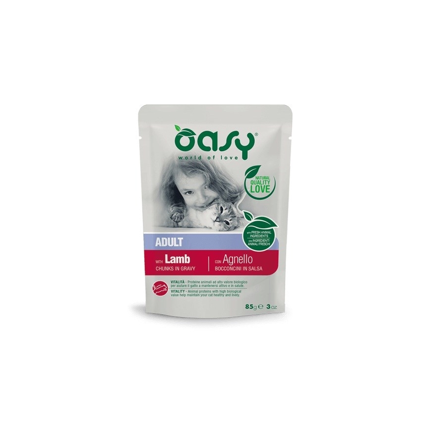 OASY Chunks in Gravy Lamb - wet cat food - 85g