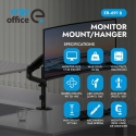 Ergo Office Monitor Mount/Hanger, gasvedru, 17"-32", 1-10 kg, mattmust, max. VESA 100x100, ER-691 B