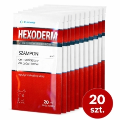 EUROWET Hexoderm - šampūns suņiem un kaķiem - 20x20ml