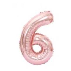 Riff Folio balloon 100cm Number 6 Glossy Pink