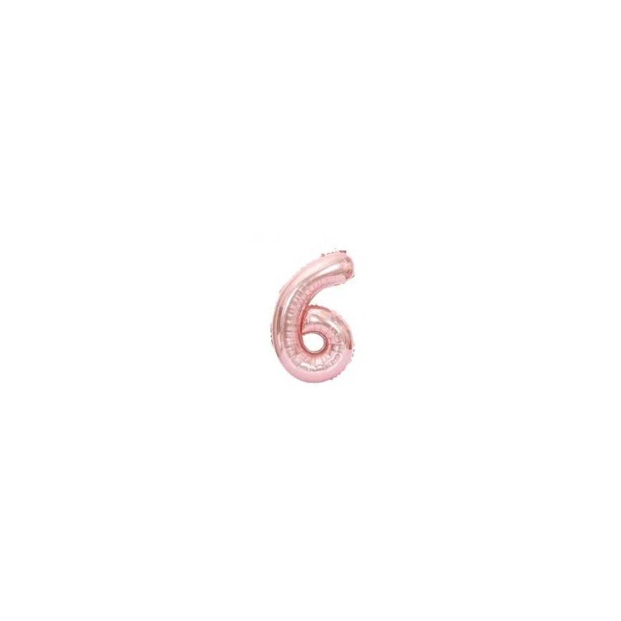 Riff Folio balloon 100cm Number 6 Glossy Pink