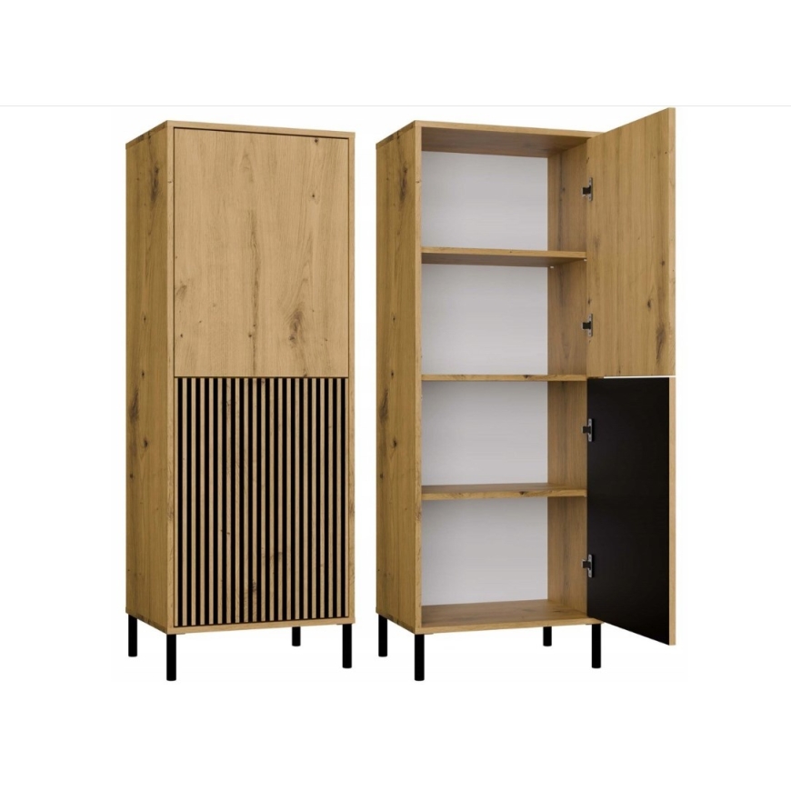 KAMARO 2DK SLIM/ГЛ ОРЕХ ИСКУССТВЕННЫЙ ВИТРИННЫЙ ШКАФ – 5