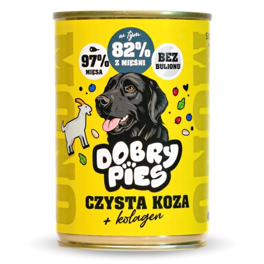 DOBRY PIES Mono Pure Goat + Collagen – märkäkoiranruoka – 400g