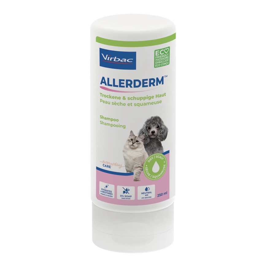 VIRBAC Allerderm sausa un zvīļaina āda - šampūns suņiem un kaķiem - 250 ml