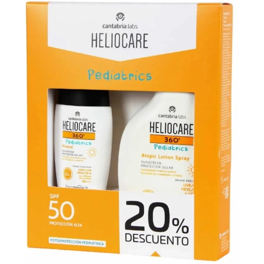 "Heliocare Pediatrics" atopic sunscreen lotion, spray SPF50, 250 ml, 2-piece set – 2