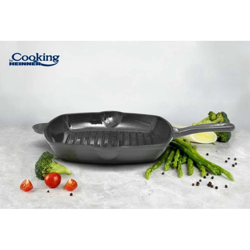 EMALOIDUN GRILLAUSPAN 26,5 X 4,5 CM, MARMORIHARMAA, "COOKING BY HEINNER" – 4