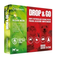 EUROWET Drop&Go Spot-on – sääse- ja puuginoka koertele ja kassidele – 5x2 ml