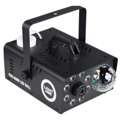 LIGHT4ME Fog 600W LED kamuolys - rūkymo ir dūmų aparatas su apšviesto dūmų efektu + diskoteka kamuolys