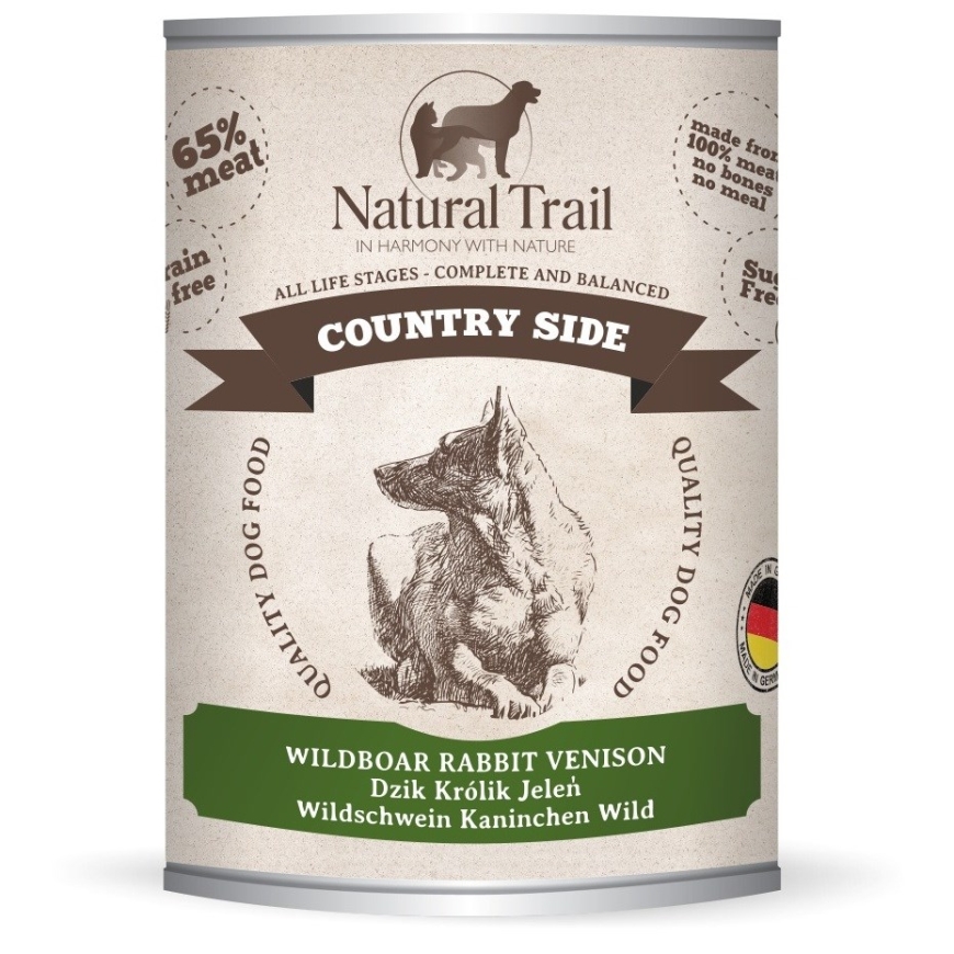 NATURAL TRAIL Maaseutu - märkä koiranruoka - 800g