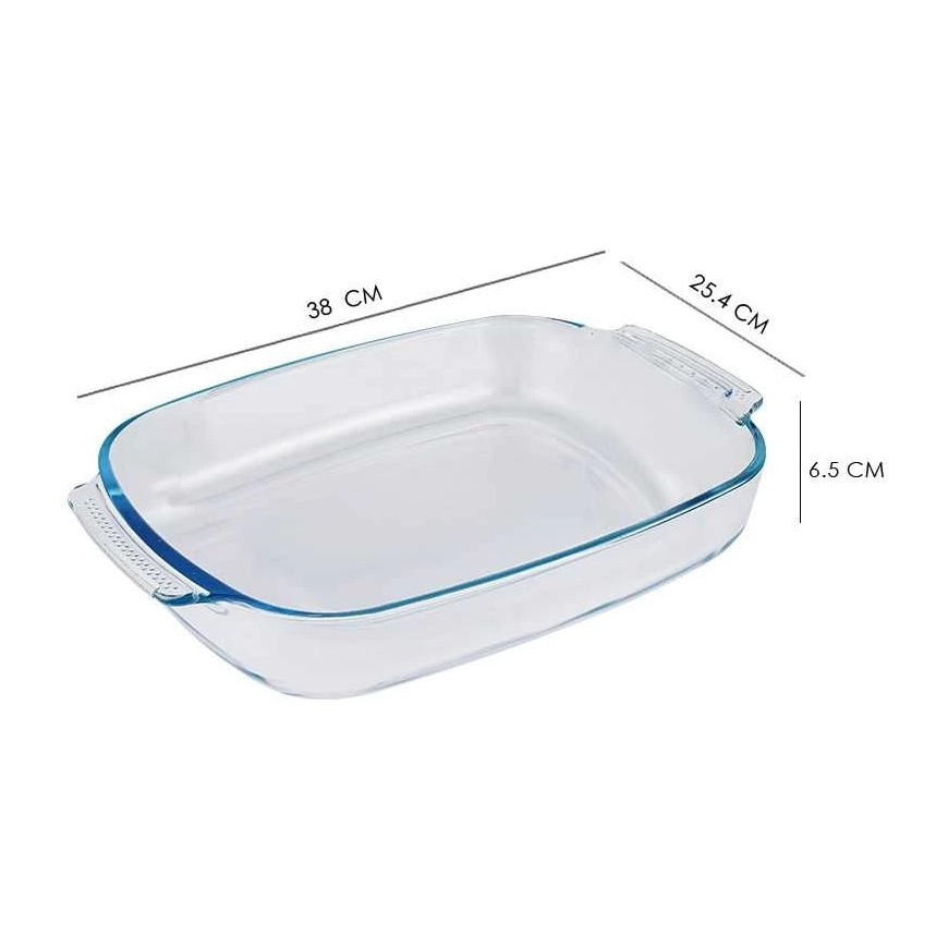 Zyle ZY1437GD Borosilicate Glass Baking Dish, 3.8 l – 2