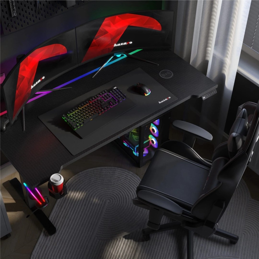 Huzaro Hero 8.7 RGB Electric Gaming Desk – Black – 3