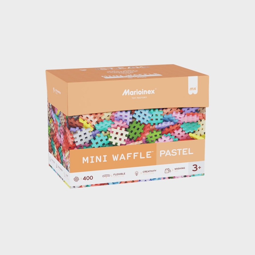 Marioinex Mini Waffle celtniecības bloki, 400 gabali pasteļtoņos – 2