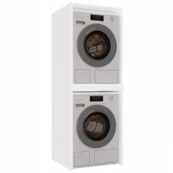 POLA TWIN WHITE WASHING MACHINE AND DRYER CABINET