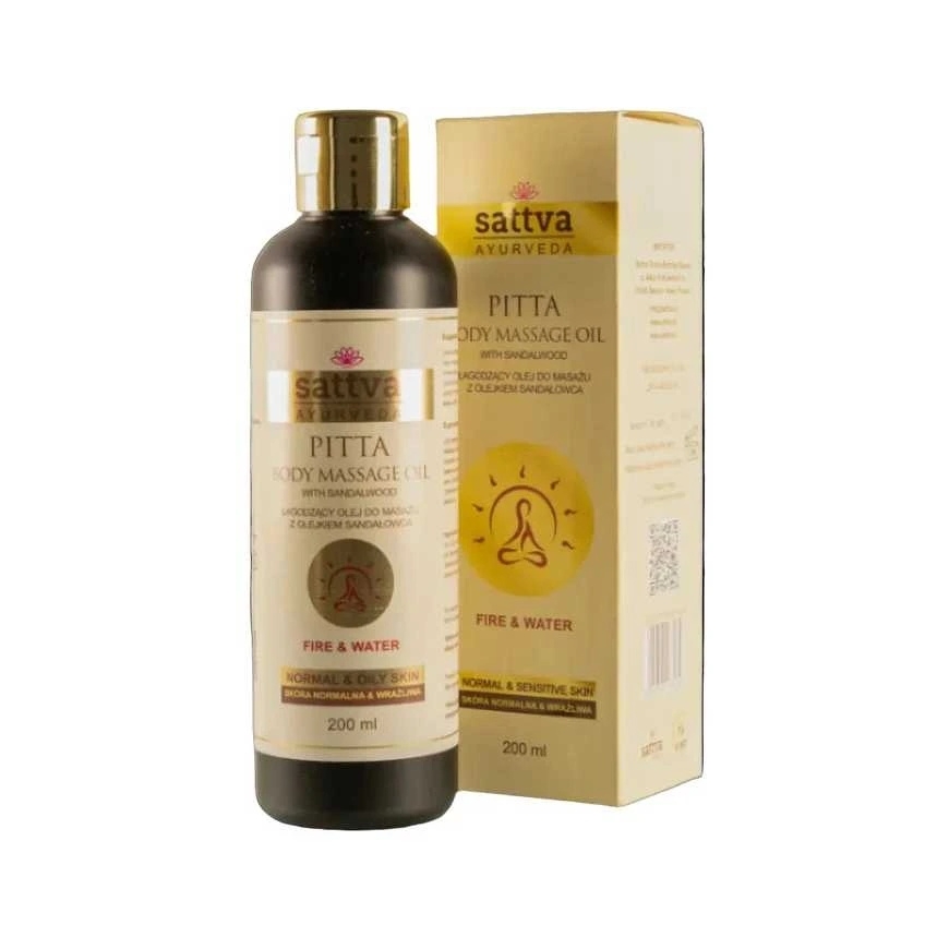 Masažo aliejus jautriai ir probleminei odai Pitta, Sattva Ayurveda, 200ml – 2