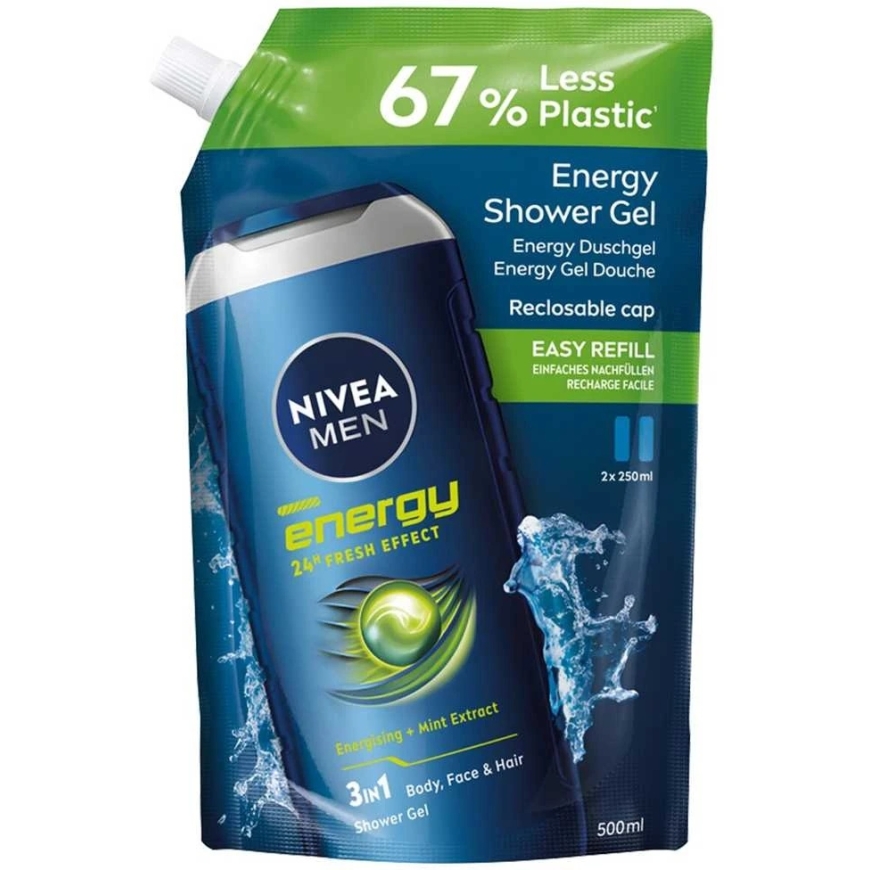 Nivea meeste dušigeel "Energy" täiendamine, 500 ml