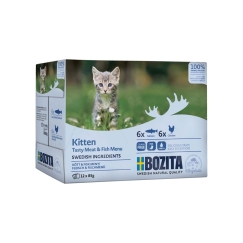 BOZITA Kassi karp Liha ja kala tükkide kastmes – märg kassitoit – 12x85g