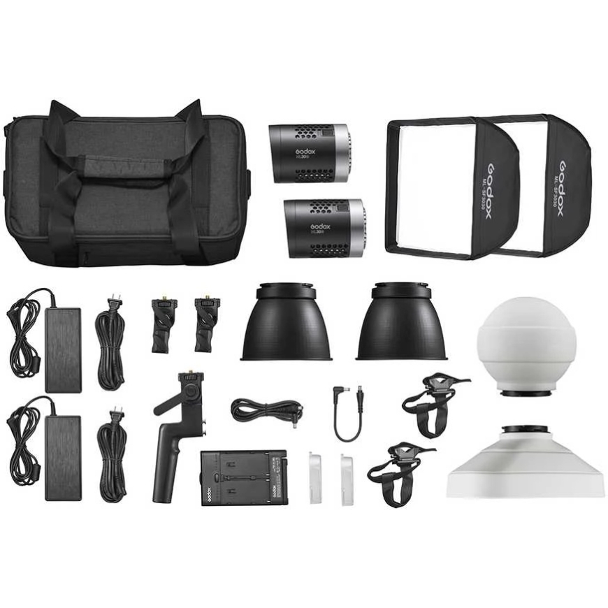 Apšvietimo Įranga - Godox ML30Bi Duo LED Light Kit (COB, 2800K-6500K, TLCI 96+) – 4