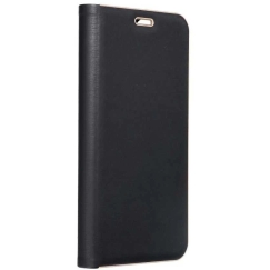 Forcell Oem LUNA Book -kotelo Kulta Samsung Galaxy S21 musta väri