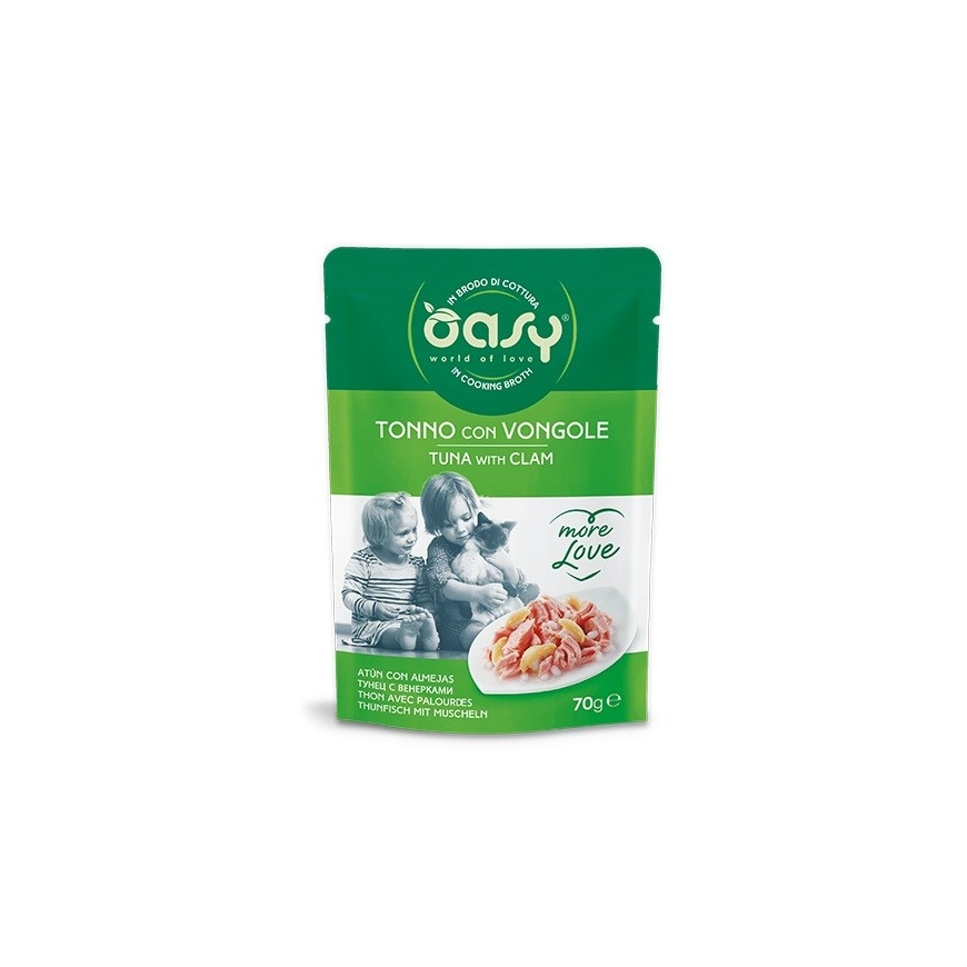 OASY More Love Tuną su midijomis - drėgnas kačių ėdalas - 70g