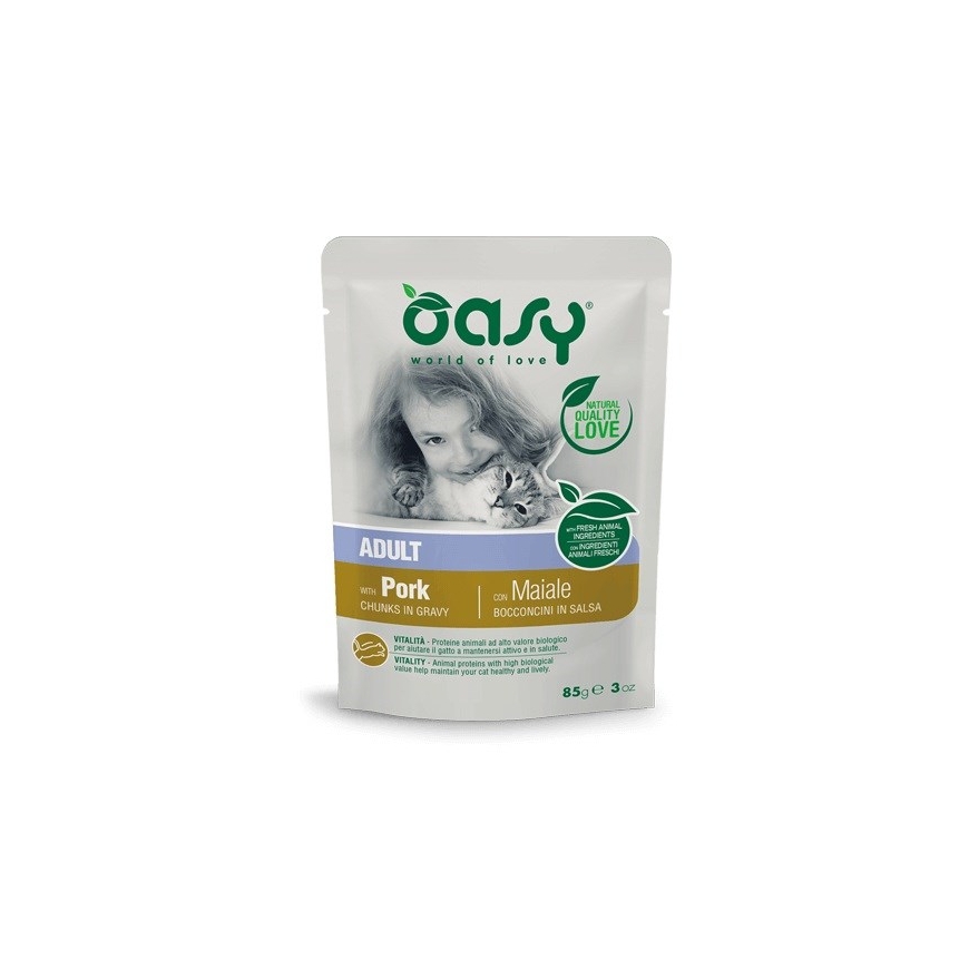 OASY Chunks kastikkeessa sianlihasta - märkä kissanruoka - 85g
