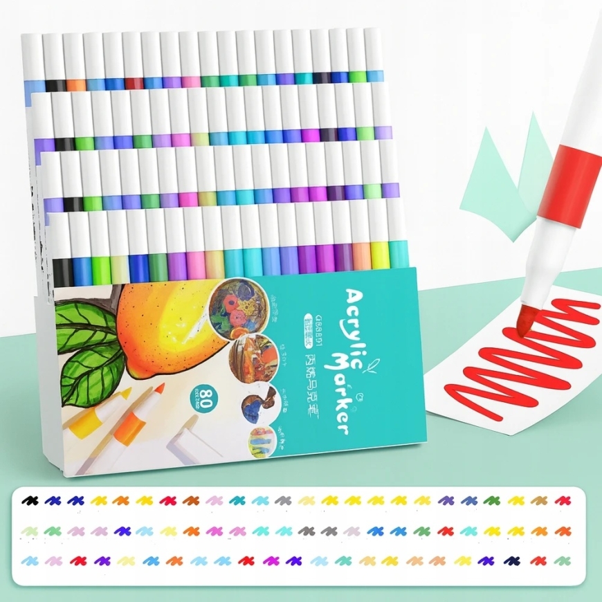Bez Marki АКРИЛОВЫЕ МАРКЕРЫ, Маркеры, маркеры, маркеры, 48 шт., ВОДОНЕПРОНИЦАЕМЫЕ ДЛЯ ОДЕЖДЫ, КАМНИ – 2