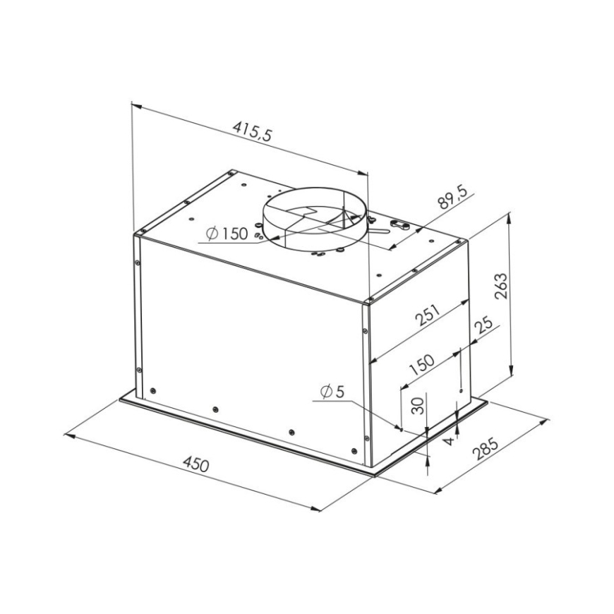 Upotettava liesituuletin MPM-45-OW-06/W – 3