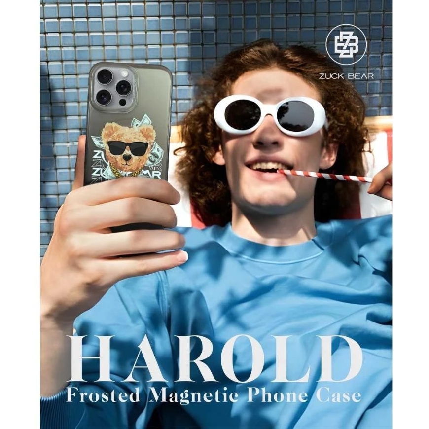 ZUCK BEAR kuori HAROLD MAG yhteensopiva MagSafe kanssa IPHONE 16 musta – 2
