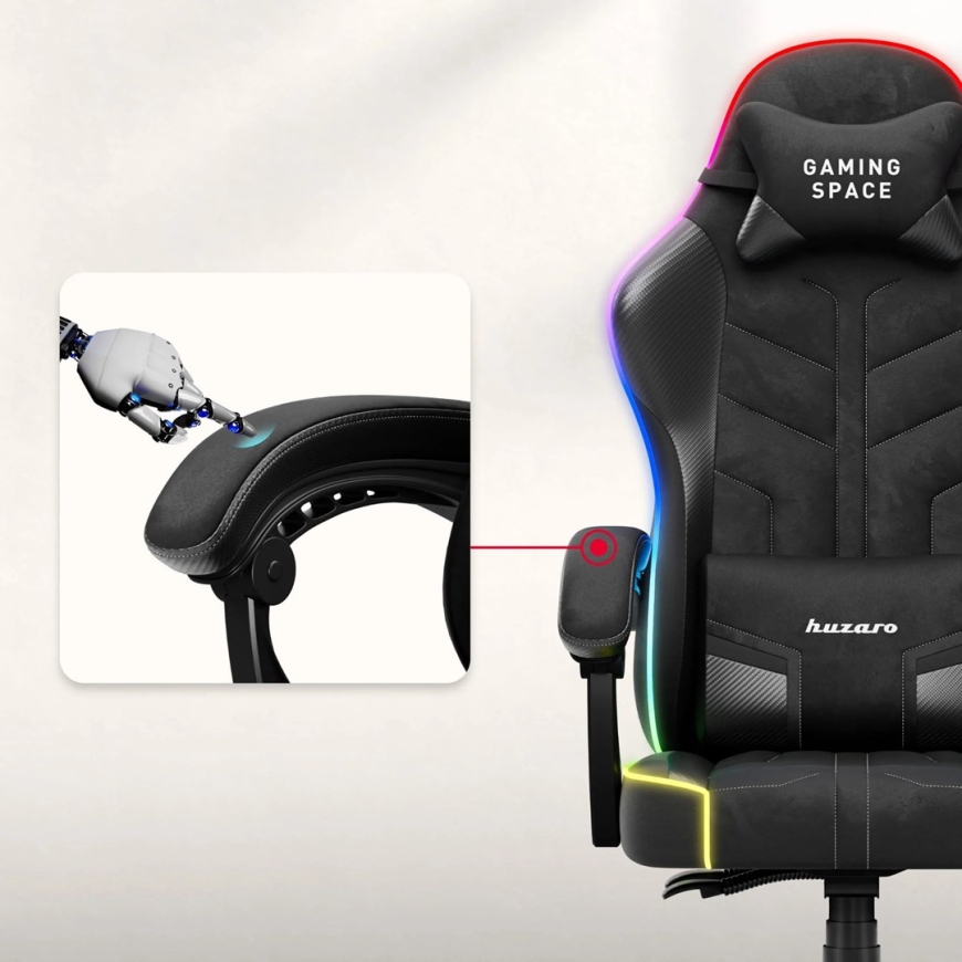 Huzaro Force 2.7 RGB Musta Pelituoli – 3
