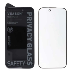 Veason 6D Pro Privaatsusklaas iPhone 15 must