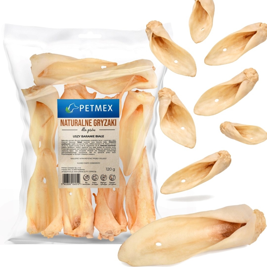 PETMEX White Sheep Ear Mono – Dog Treat – 10 Pcs. – 3