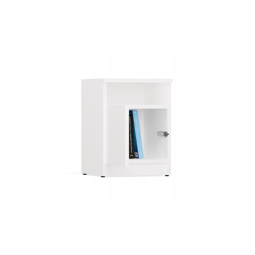 GALAX 30/1D WHITE BEDSIDE TABLE – 4