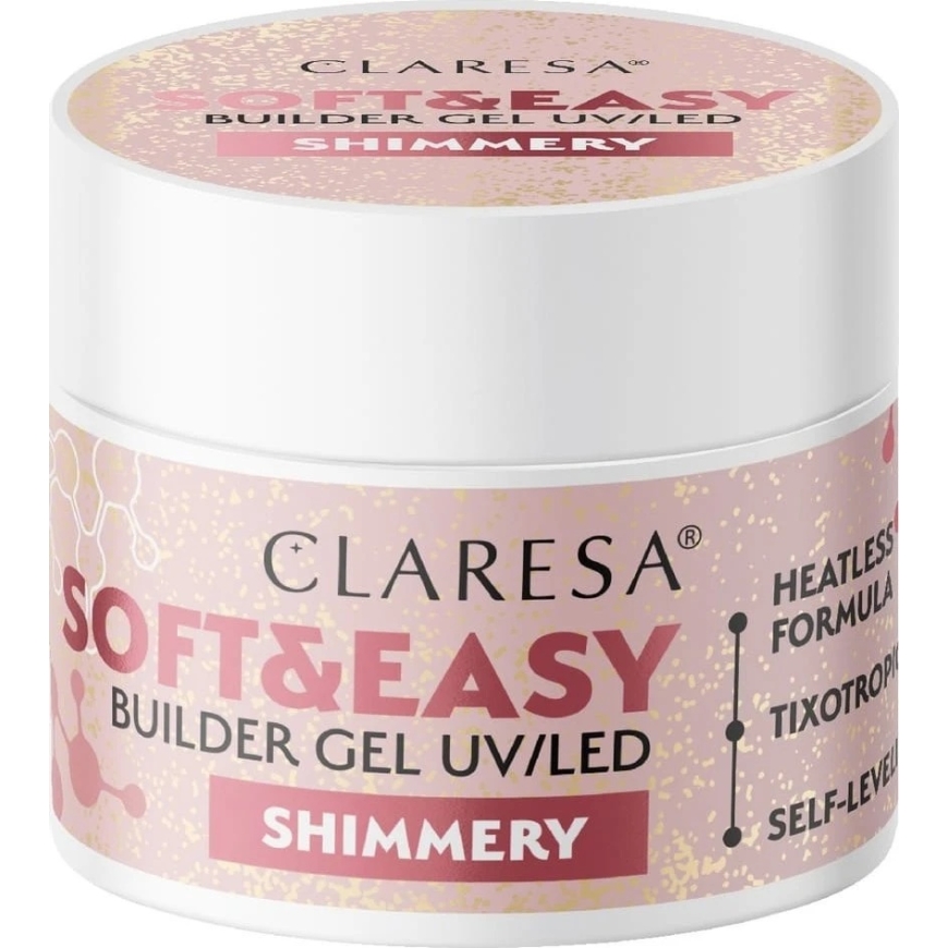 CLARESA Soft&Easy Builder Shimmery nail shaping gel 12 g – 3